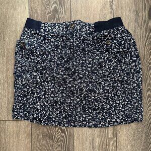 Penningtons Cotton Floral Mini Skirt Pull-on Lined with Pockets SZ  18 EUC